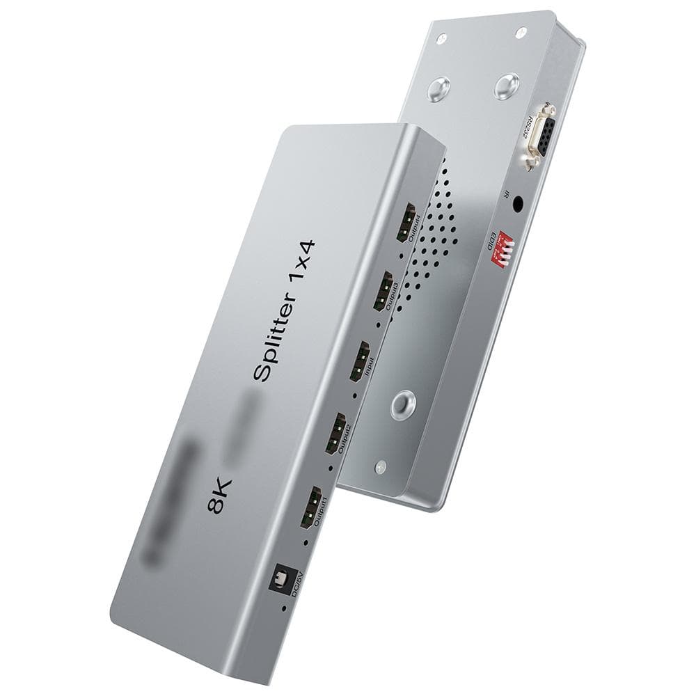 HDMI Switcher 8K 1 in 10 Out HDMI 2.1 Switcher 10 Port Support 8K 60Hz 4K 120Hz HDCP 2.3 1 in 4 Out silver