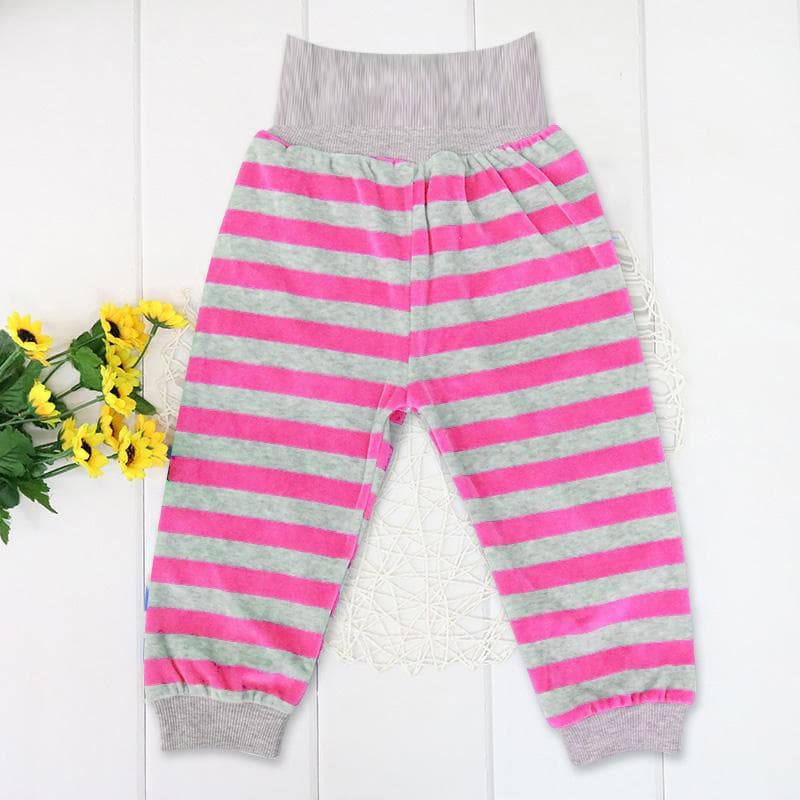 Kid Boy Girls Infant Clothing Velvet Winter Spring Trousers Stripe Newborn Kidswear 62 pink
