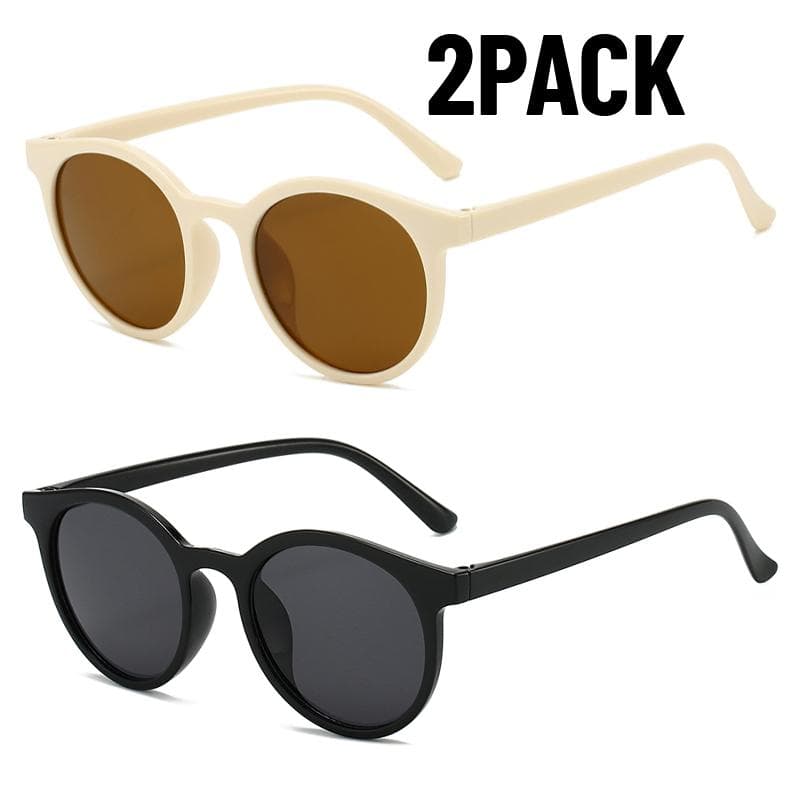 1/2/3PACK Korean Retro Round Sunglasses Full Frame Ladies UV Protection Outdoor Travel Shades