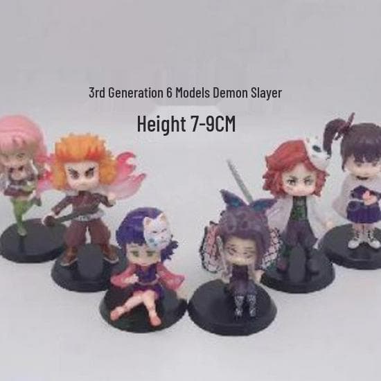 Demon Slayer Trendy Keychains: Cartoon Car Keychains & Bag Pendants Full Set