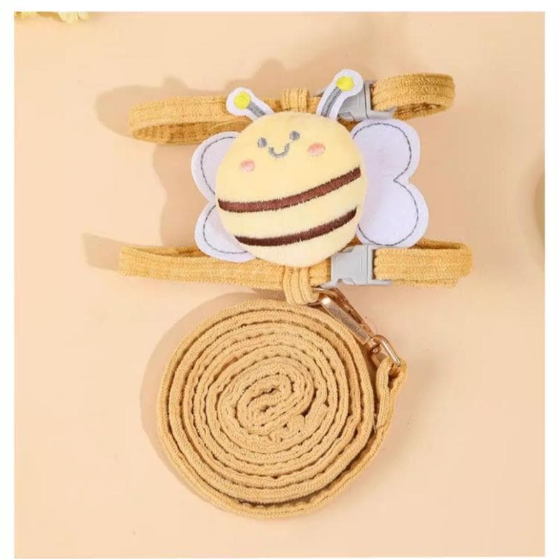1 Set Pink Pet Leash, New Bee Design Anti-Pull Adjustable Walking Lead for Cats, Small Dogs, Outdoor Pet Supplies S yellow