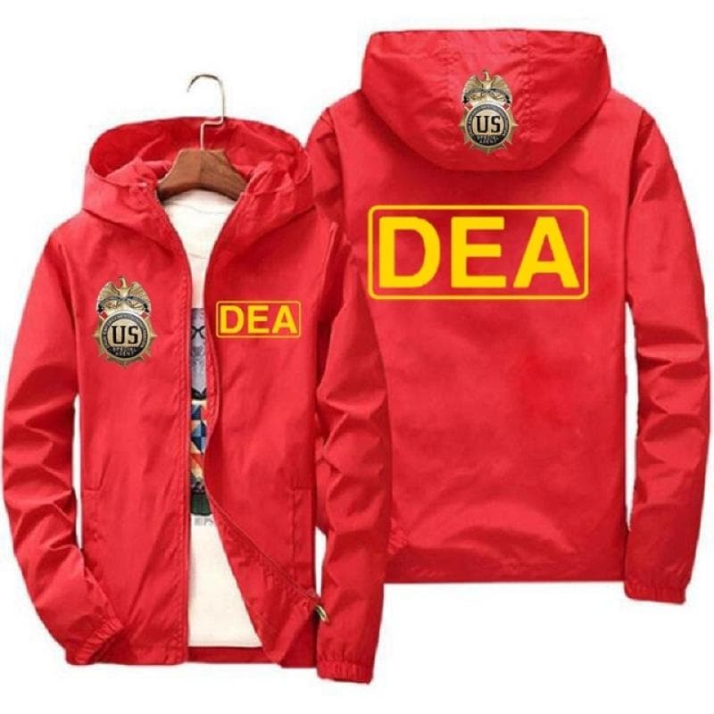 DEA logo zippered jacket men's oversized casual jacket chaquetas hombre 7XL Windbreaker Harajuku street clothing XL red/yellow