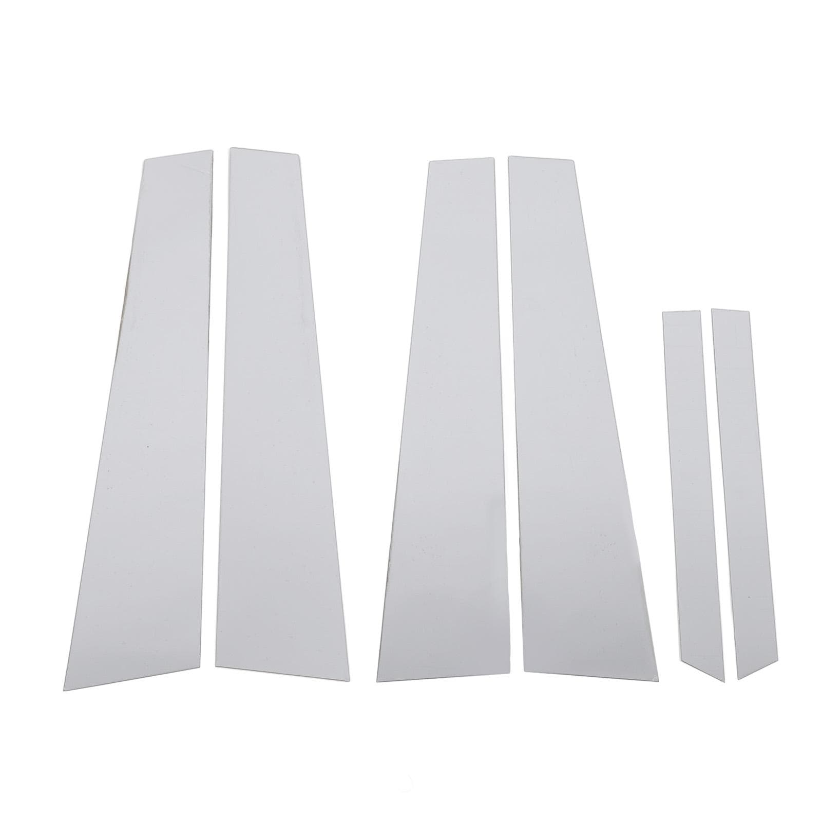 6Pcs Pillar Post Cover Trim Mirrored Finish Chrome Weather Resistant Door Window Pillar Post Trim