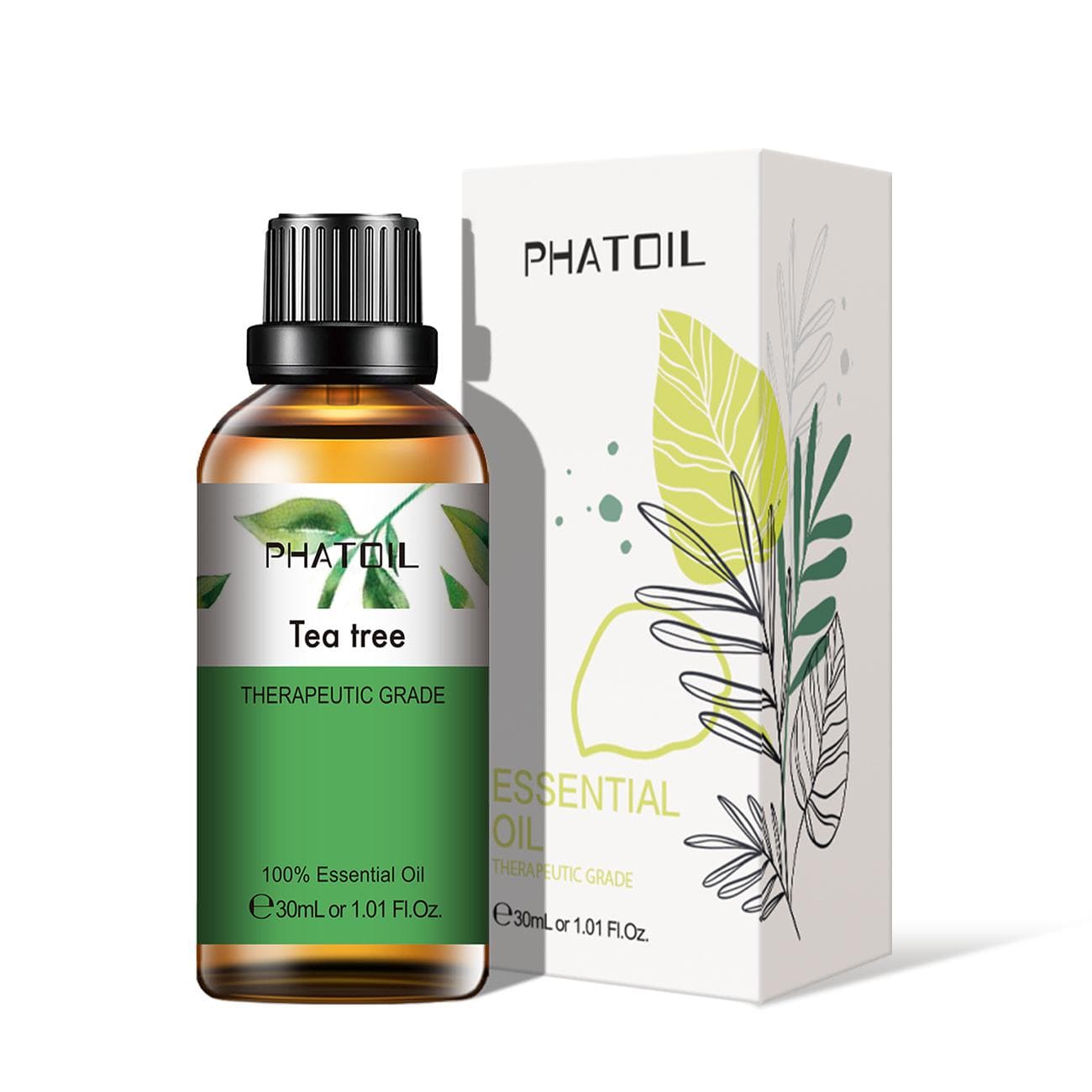 PHATOIL 5ML/10ML/30ML/100ML Tea Tree Plant Essential Oil for Spa Massage Facial Saunas Humidifiers Air Purifier Shrink Skin Pores Tea Tree Oil Tea Tree​-30ml