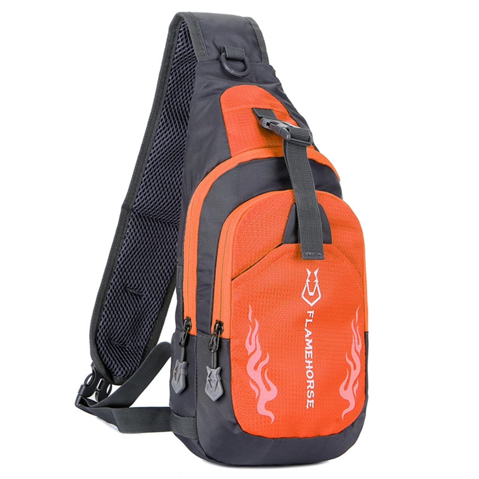 Men Sling Backpack Chest Crossbody Bag Shoulder Bag Travel Sports Gym Daypack orange