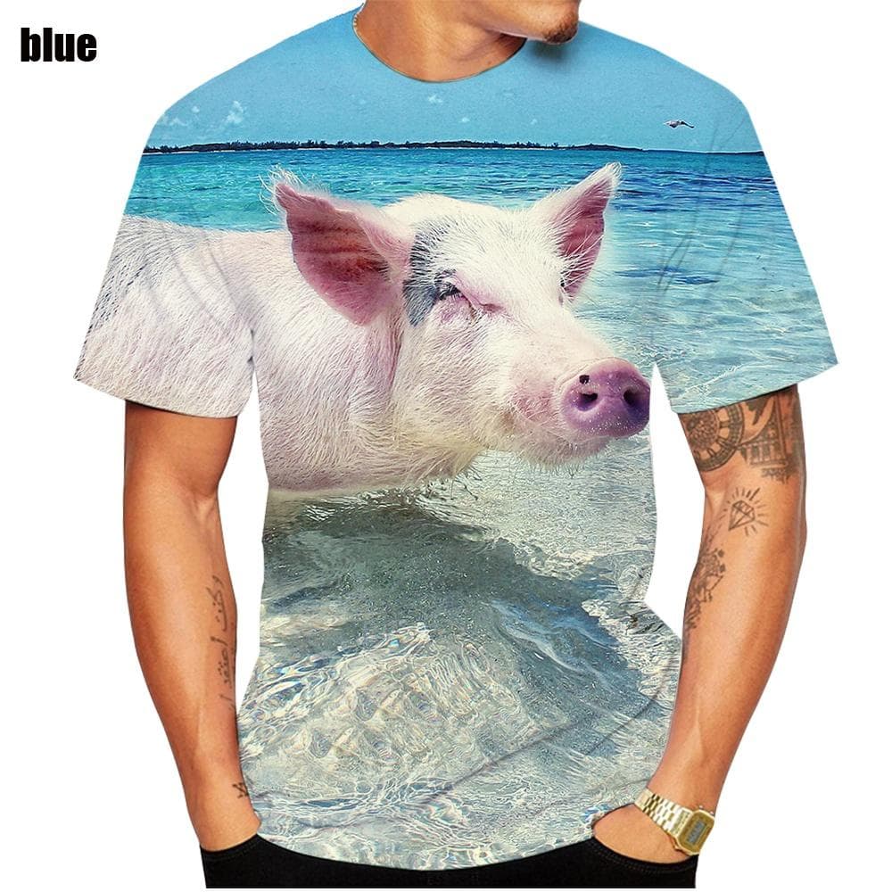 Popular Novelty Animal Pig 3d Printing T-shirt Funny Pig Casual Summer T-shirt XS-5XL XXL