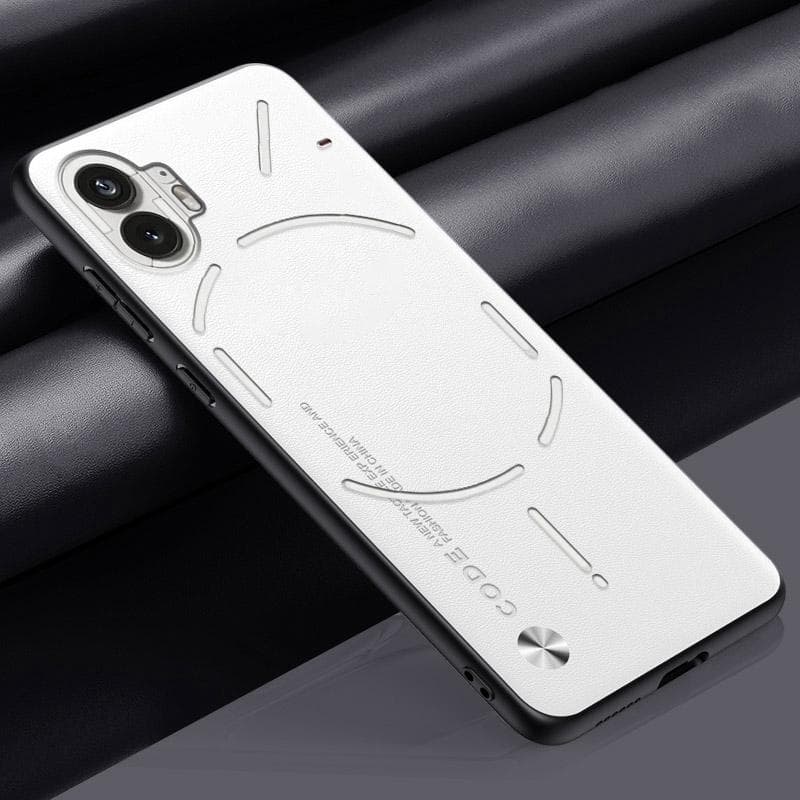 Luxury PU Leather Case For Nothing Phone 2 Two Back Cover Matte Silicone Full Protection Phone Case For Nothing Phone2 5G Coque For Nothing Phone 2 white