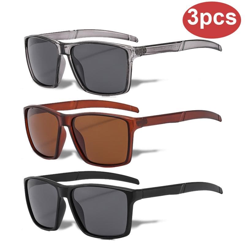 3pcs Square Sunglasses Men Women Fashion UV Protection Outdoor Sports Cycling Rectangular Eyewear