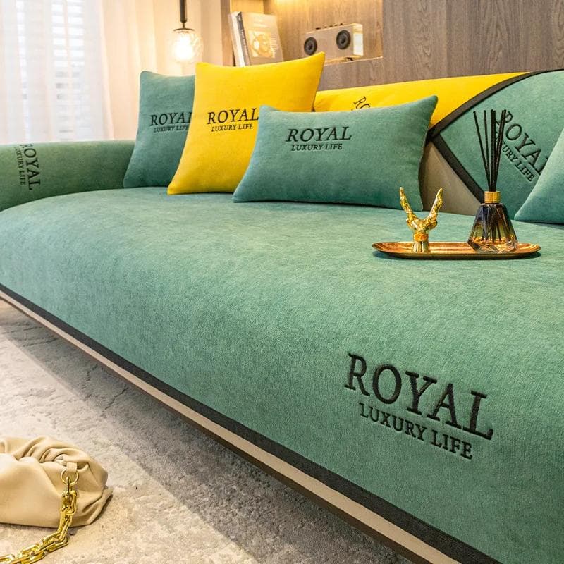 Luxury Sofa Cover Solid Chenille Embroidery Couch Armrest Back Towel Edge Anti-slip Slipcover Seat Cushion Corner Sofa Towel 70x70cm 1pcs