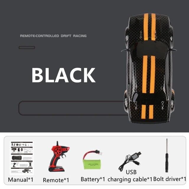 RC Car 4WD 2.4G 30KM/H High Speed Drift Racing Radio Controled Machine 1:14 Remote Control Car Toys For Children Kids Gifts black