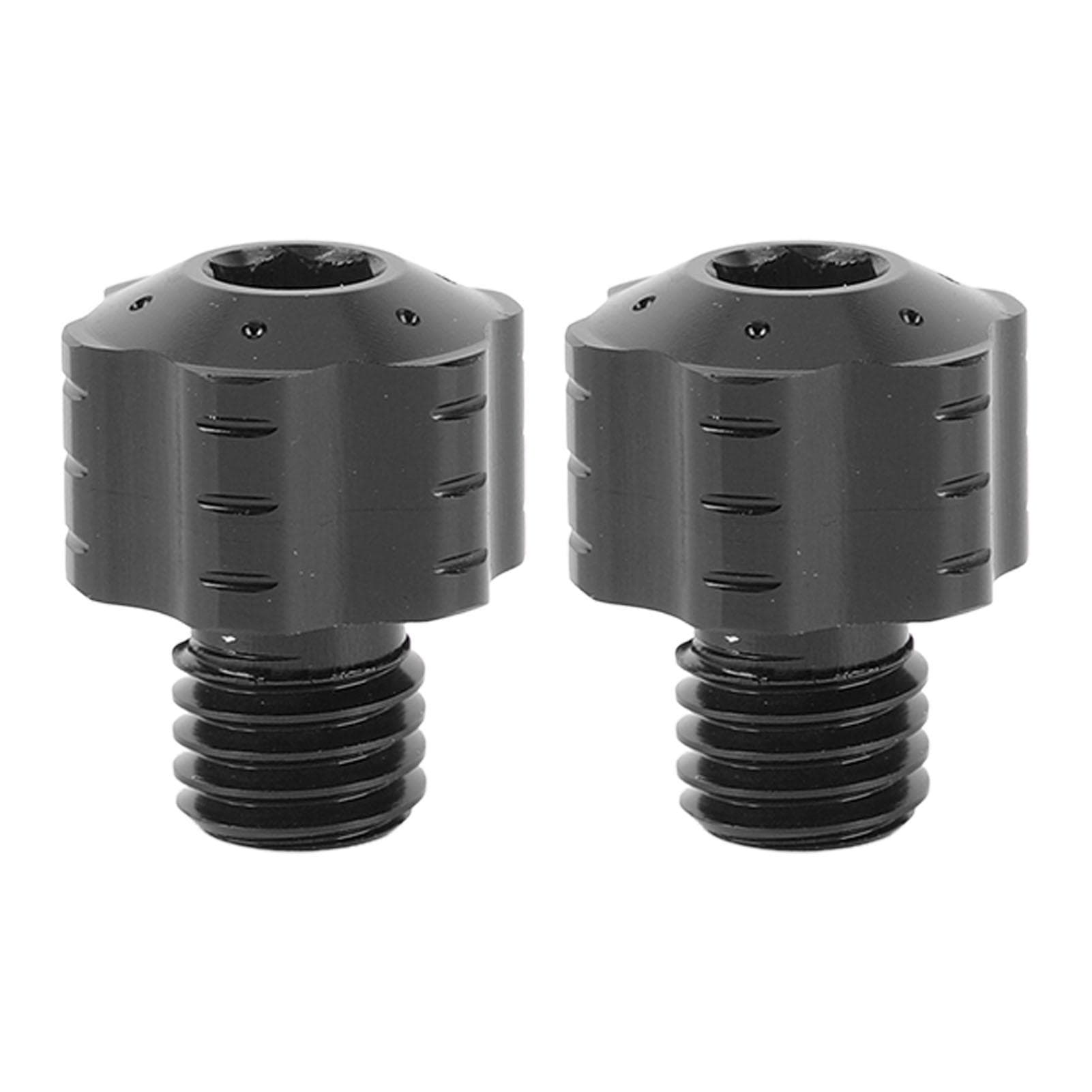 2PCS Motorcycle Mirror Adapter Screws 10mm Threaded CNC Aluminum Alloy Motorbike Rearview Mirror black