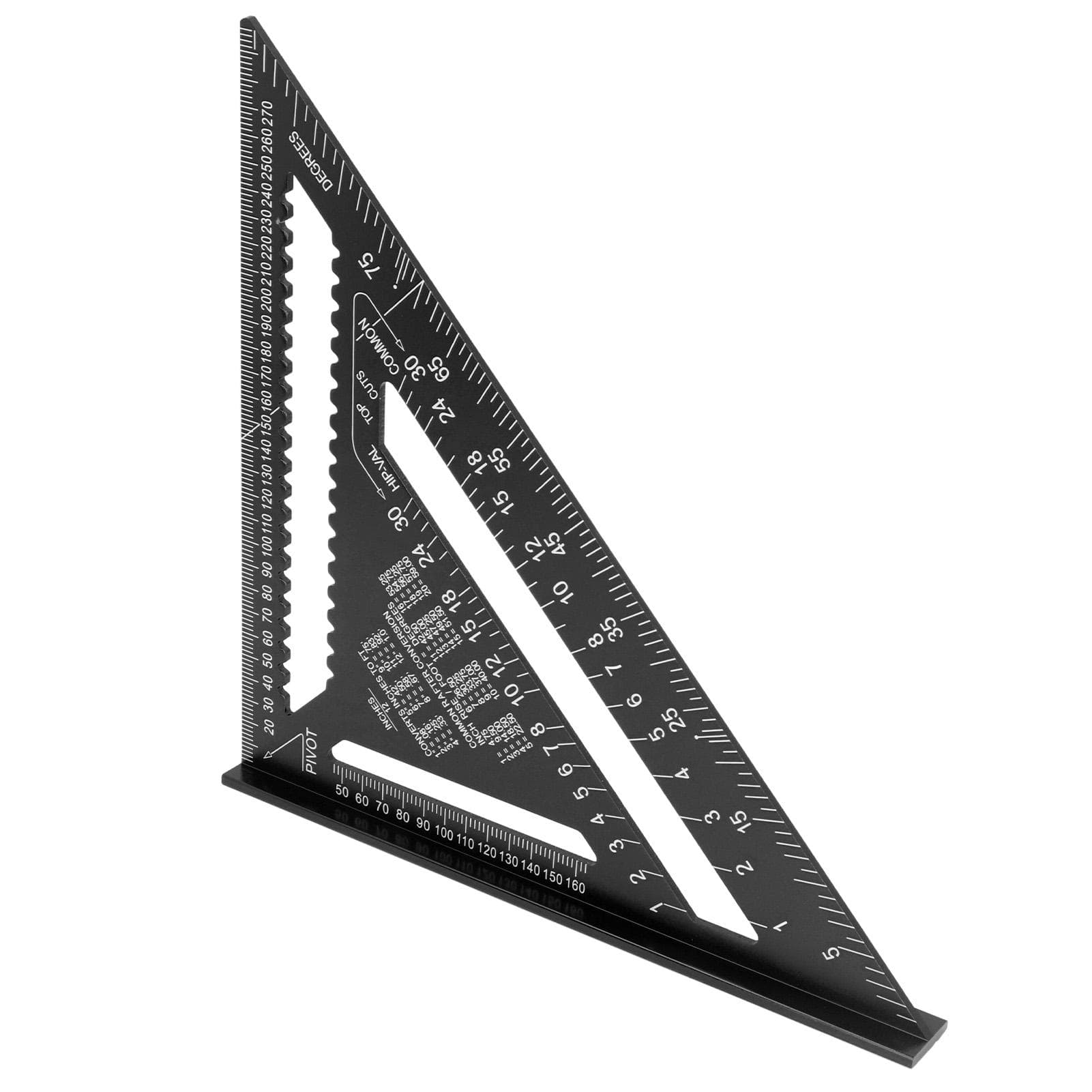 12 Inch Rafter Square 45 90 Degree Carpenter Triangular Ruler Aluminum Alloy Woodworking Metric