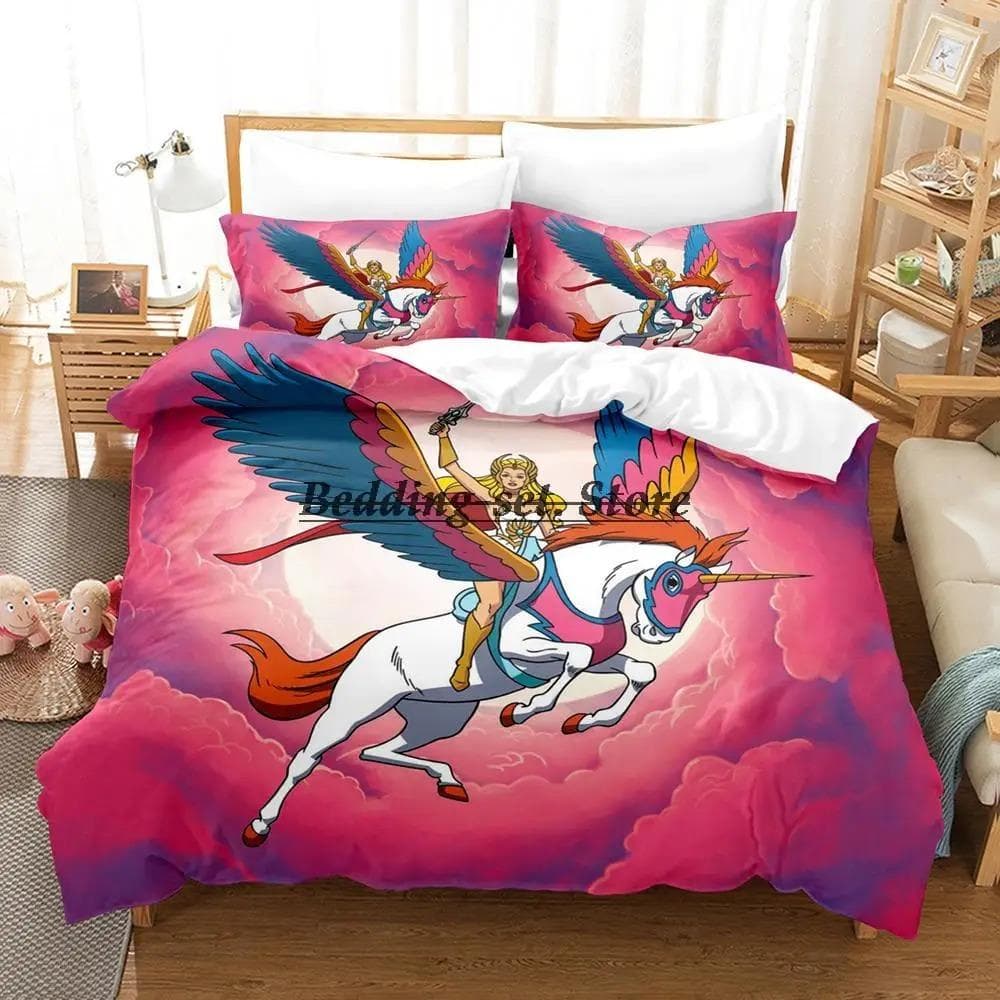 She Ra And The Princesses Of Power Bedding Set Single Twin Full Queen King Size Bed Set Bedroom Duvetcover Sets Anime AU Queen 210x210cm