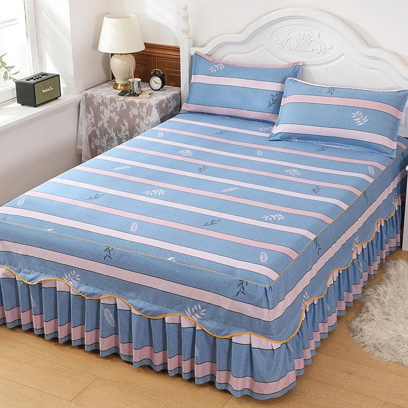 Skin-friendly Solid Color Bedroom Student Dormitory Bedspread Home Bedroom Scrub Bed Skirt Bedding 180*200cm