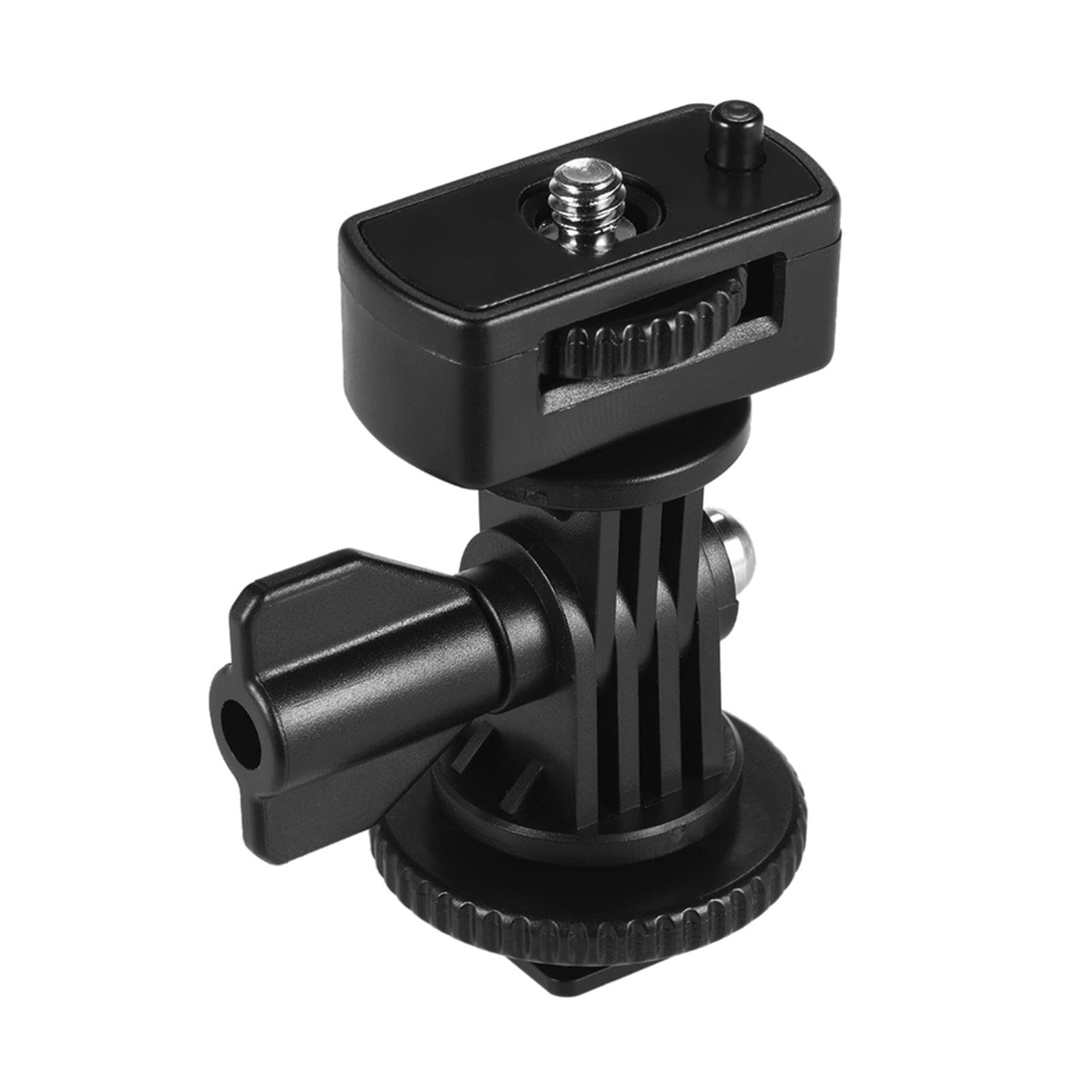 Universal Adjustable Cold Hot Shoe Mount Adapter with 1/4  Screw for Viltrox and other Brands LED with locating plunge black