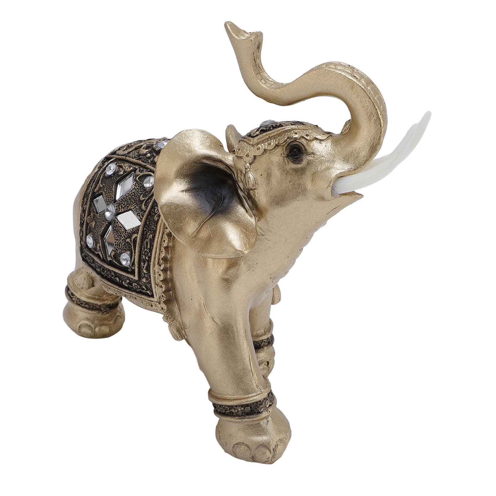 15x14cm Elephant Ornament Resin Vibrant Details Elephant Sculpture Statue for Living Room Wine