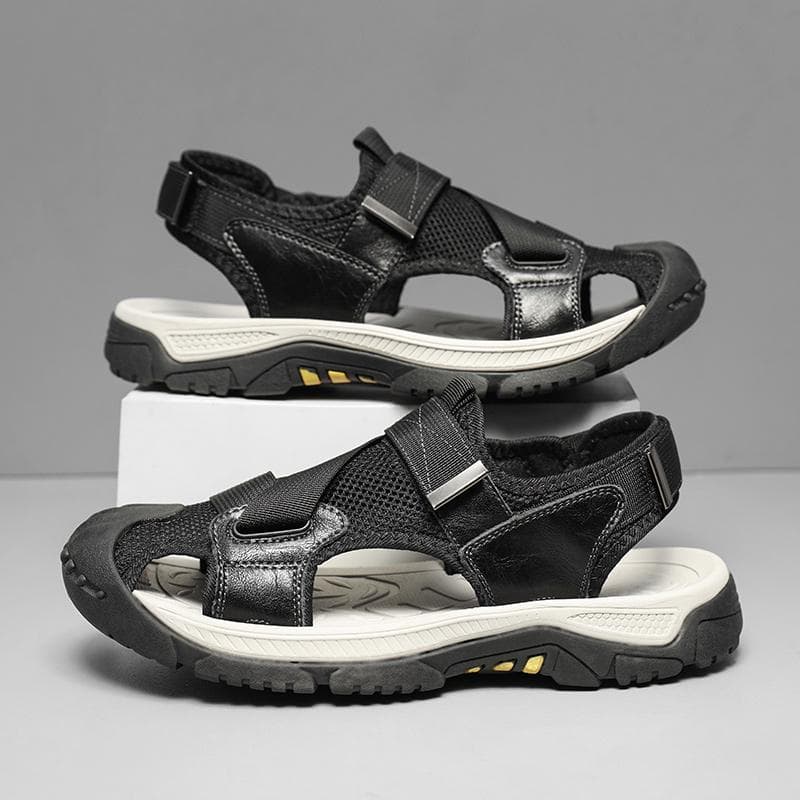 Summer Men Sandals Genuine Leather Mens Casual Shoes Outdoor Men Leather Sandals for Men Beach Shoes Roman mens Shoes 45