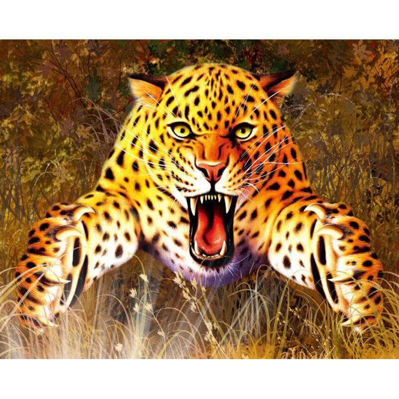 5D DIY Diamond Painting Cross Stitch Cheetah Full Drill Diamond Embroidery 20X30CM