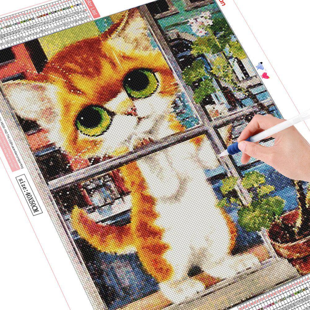 5d Diamond Painting Cat Picture of Rhinestone Diamond Embroidery Sale Full Round Diamond 20X30
