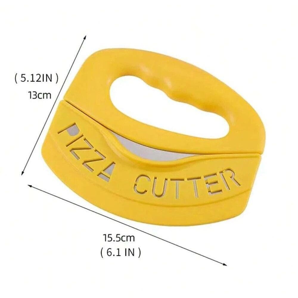 Stainless Steel Pizza Cutter With Cover Food Chopper Cheese Knife Cutter For Precise Pizza Slicing Baking Tools yellow