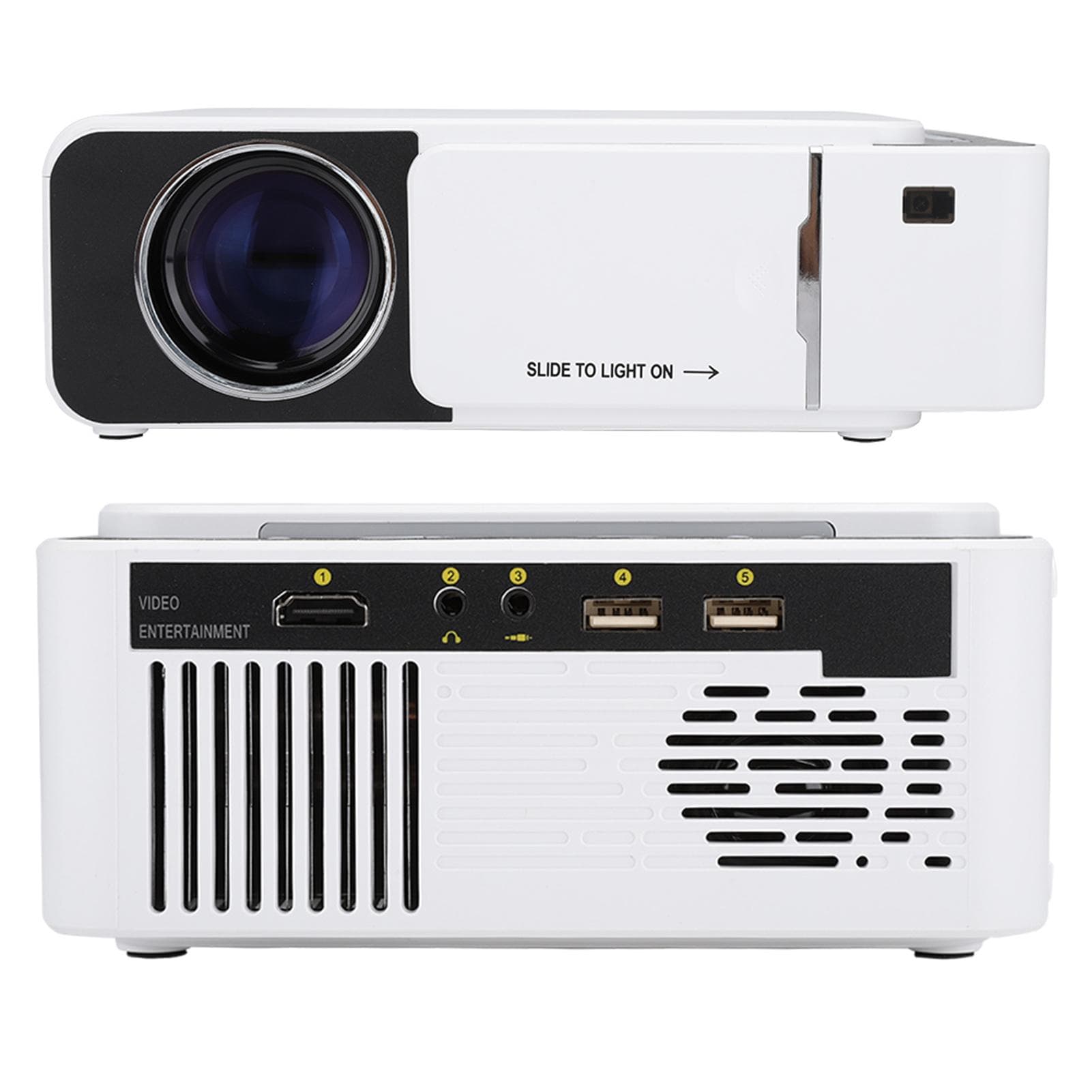 Portable HD LED MultiLanguage Projector White for T6 Standard Version (600p) AU PLUG