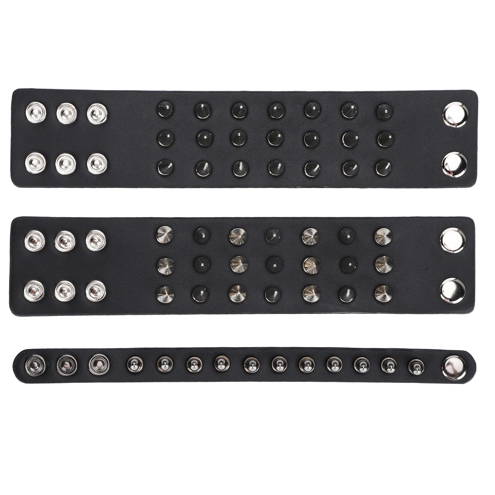 3pcs Punk Studded Rivet Bracelet Personalized Bracelet Cuff Retro Metal Wristband