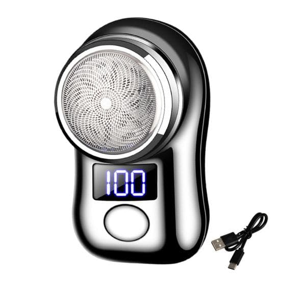 Portable Electric Shaver LED Battery Display USB Rechargeable Waterproof Mini Travel Men Rotary Razor Cordless Hair Beard Trimmer Remover Tool