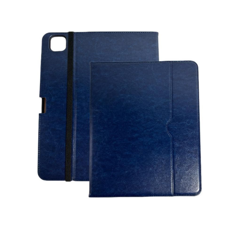 Premium Leather iPad Case 9.7-12.9 Inch Vintage Style with Pencil Slot Honeycomb Protection Cover for Tablet iPad9.7 dark blue