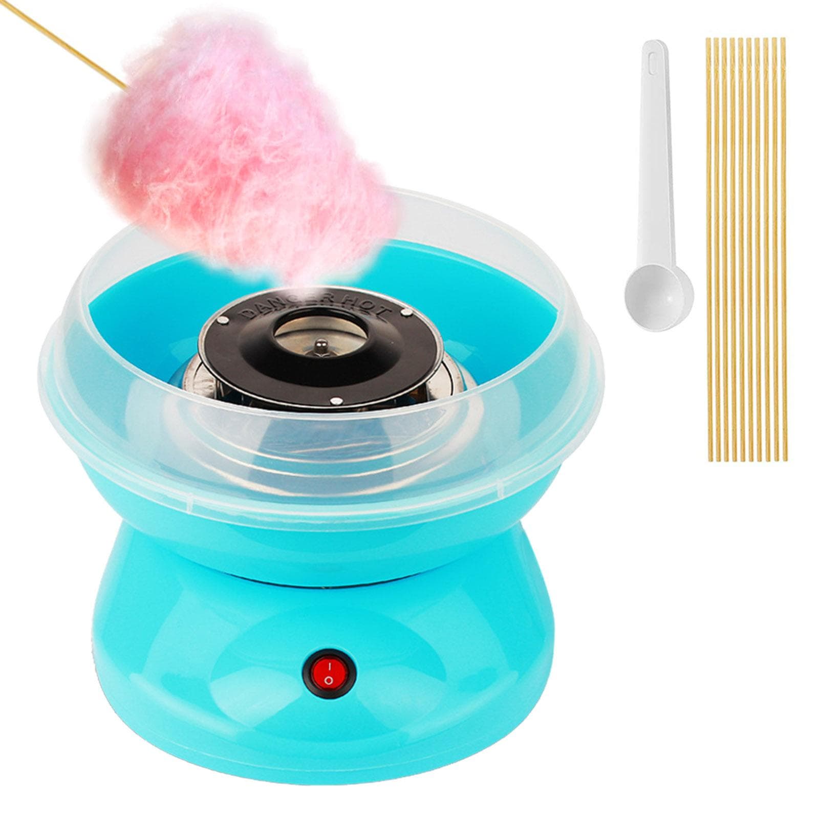Portable Cotton Candy Machine Desktop Cotton Candy Maker 450W Candy Floss Machine with Splash US Plug sky blue