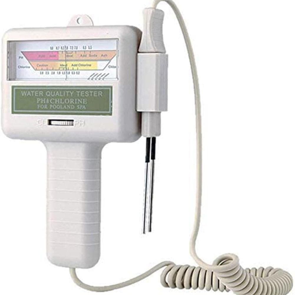 Chlorine Meters PH Tester 2 in 1 Testers Water Quality Testing Device CL2 Measuring for Swimming Pool Aquarium Drinking water pc101 white