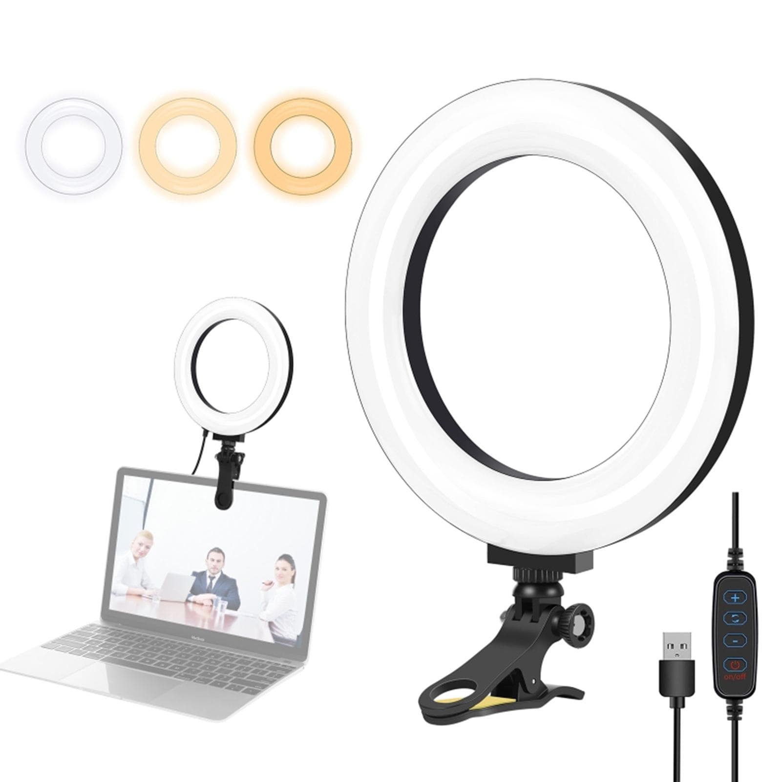 PULUZ 12cm/4.7in USB Ring Light 3200-5600K Color Temperature 10 Brightness Levels with Mounting 4.7inch