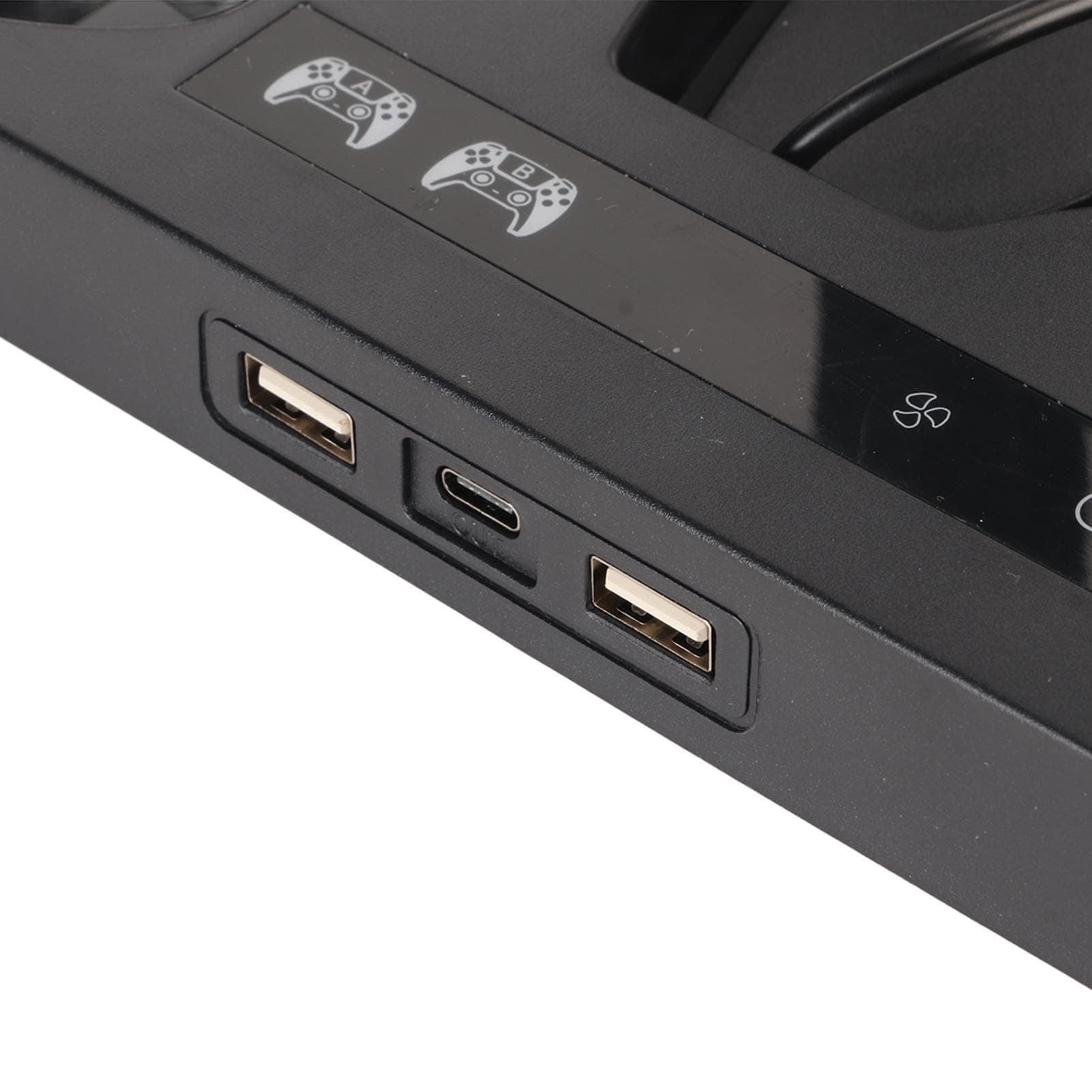 for PS5 Vertical Stand 1 Headphone Stand 2 Controller Chargers 15 Game Disc Slots with Cooling Fan