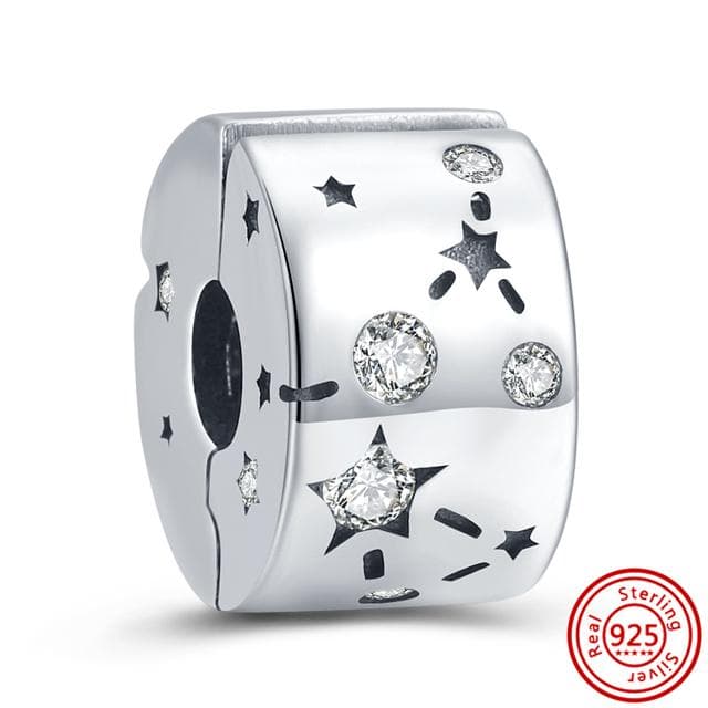 925 Solid Silver Globe Galaxy Journey Astronaut Moon Star Pendant Murano Glass Beads Fit Bracelet Women Jewelry