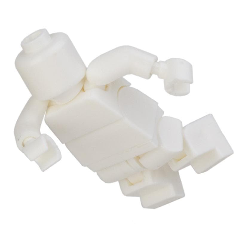 1 PC Multi-joint Movable Building Block MiniFigure Moc Children Bricks Doll Gift Toy Mini Collectible Toy Colorful 1.77 Inch white