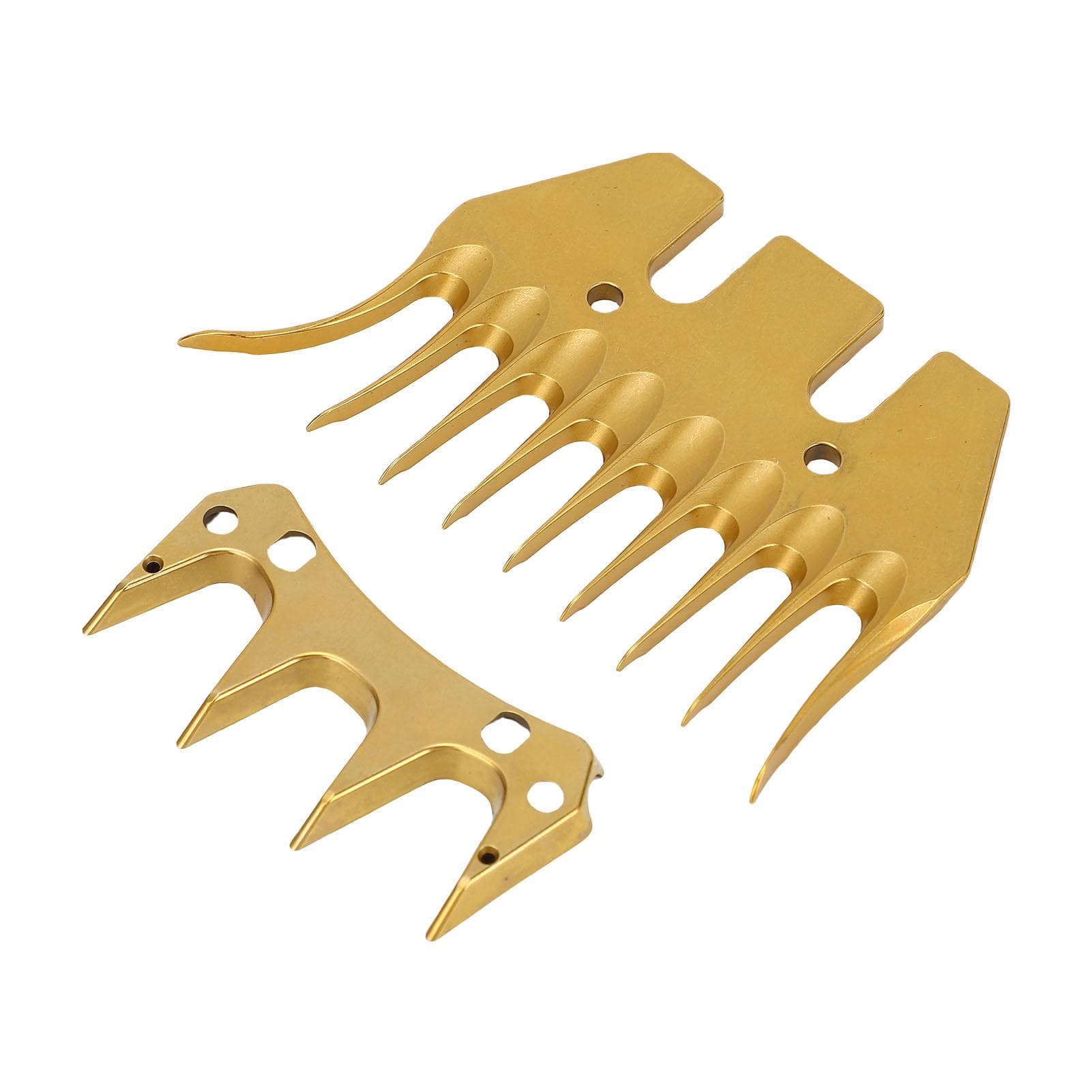 Sheep Shears Replacement Blades Gold Color 9 Curved Tooth High Carbon Steel Livestock Shearing