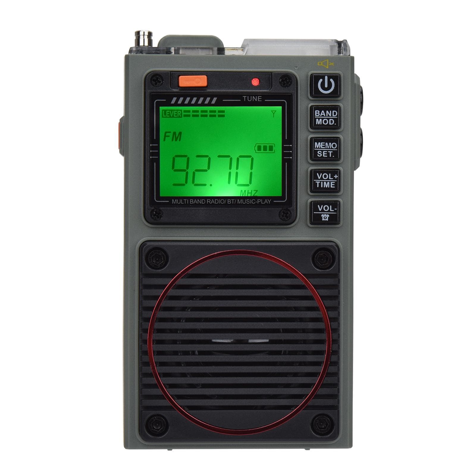 FM Radio Digital Portable Stereo Speaker MP3 Audio Player High Fidelity Sound Quality black