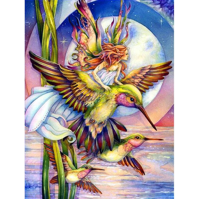 Full Round Drill Diamond Embroidery Bird Beauty 5D DIY Diamond Painting Cross Stitch Rhinestone 20X30CM