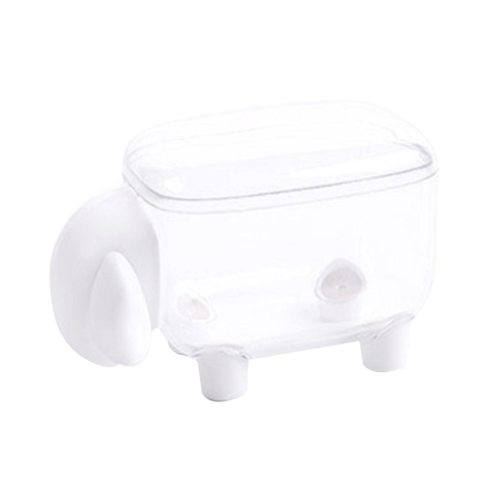 Cotton Swab Holder Sheep Design Transparent Toothpick Storage Box Container Home Decoration White white