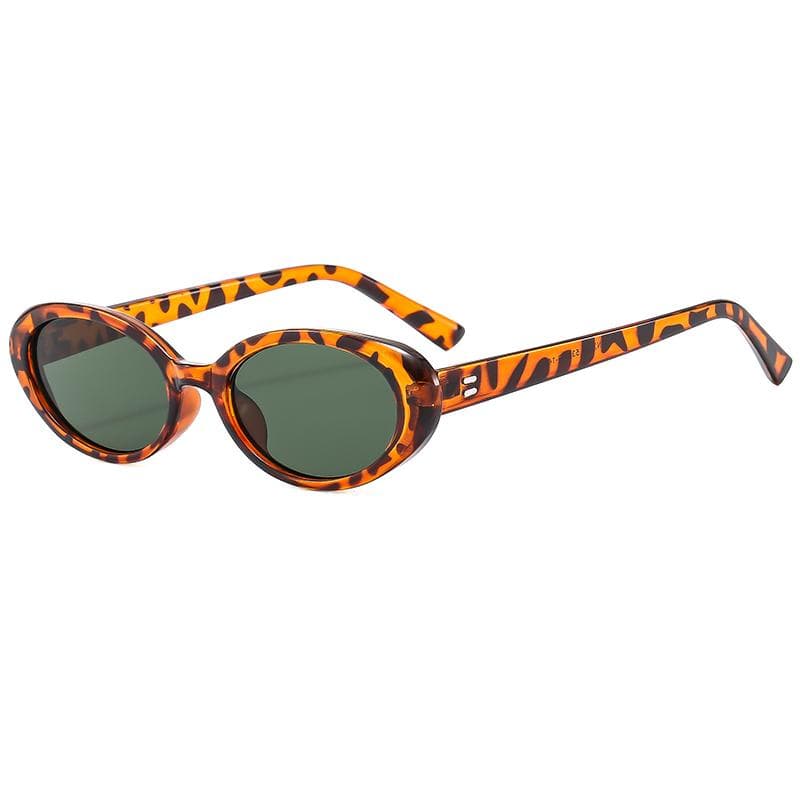 New Women's Retro Oval Sunglasses Black Small Frame Fashion UV400 Protection Trendy Sun Glasses Female Lady show as picture
