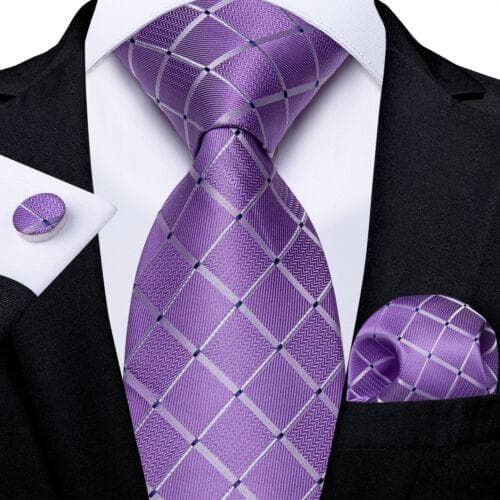 DiBanGu Mens Silk Necktie Set Striped Paisley Solid Tie Pocket Square Cufflinks N-7601