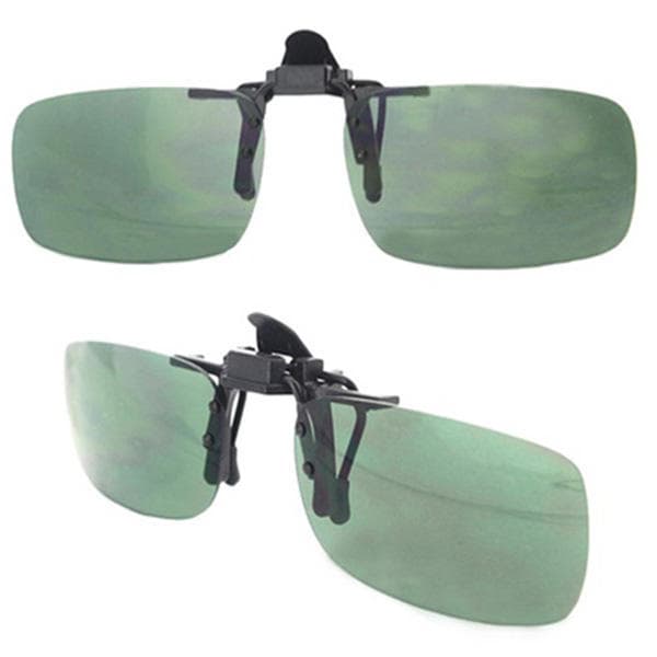 Maxnina Unisex Fashion Day Night Vision Clip-on Flip-up Lens Sunglass Driving Glasses Practical L dark green