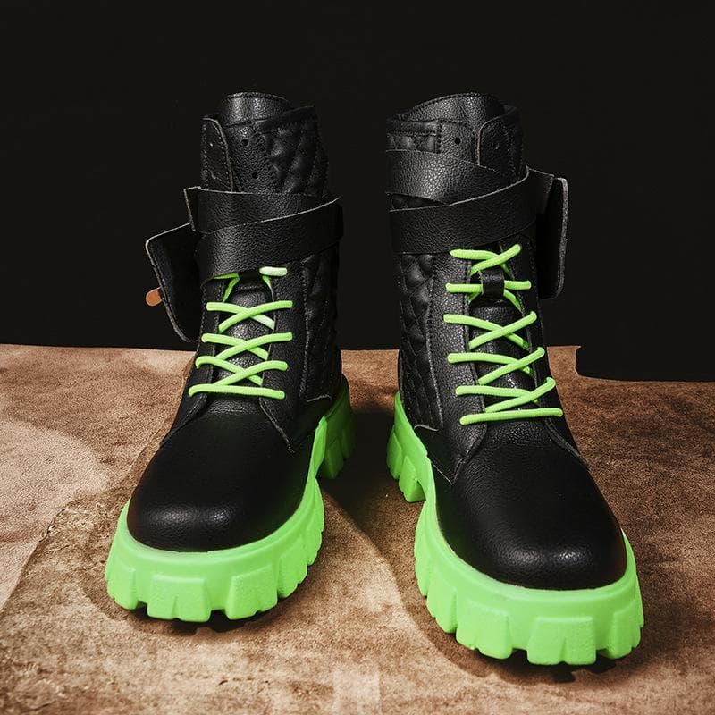 Europe Autumn Men Shoes Boots White High-top Retro Fashion Sneakers Fashion Pocket Motorcycle Boots. 39
