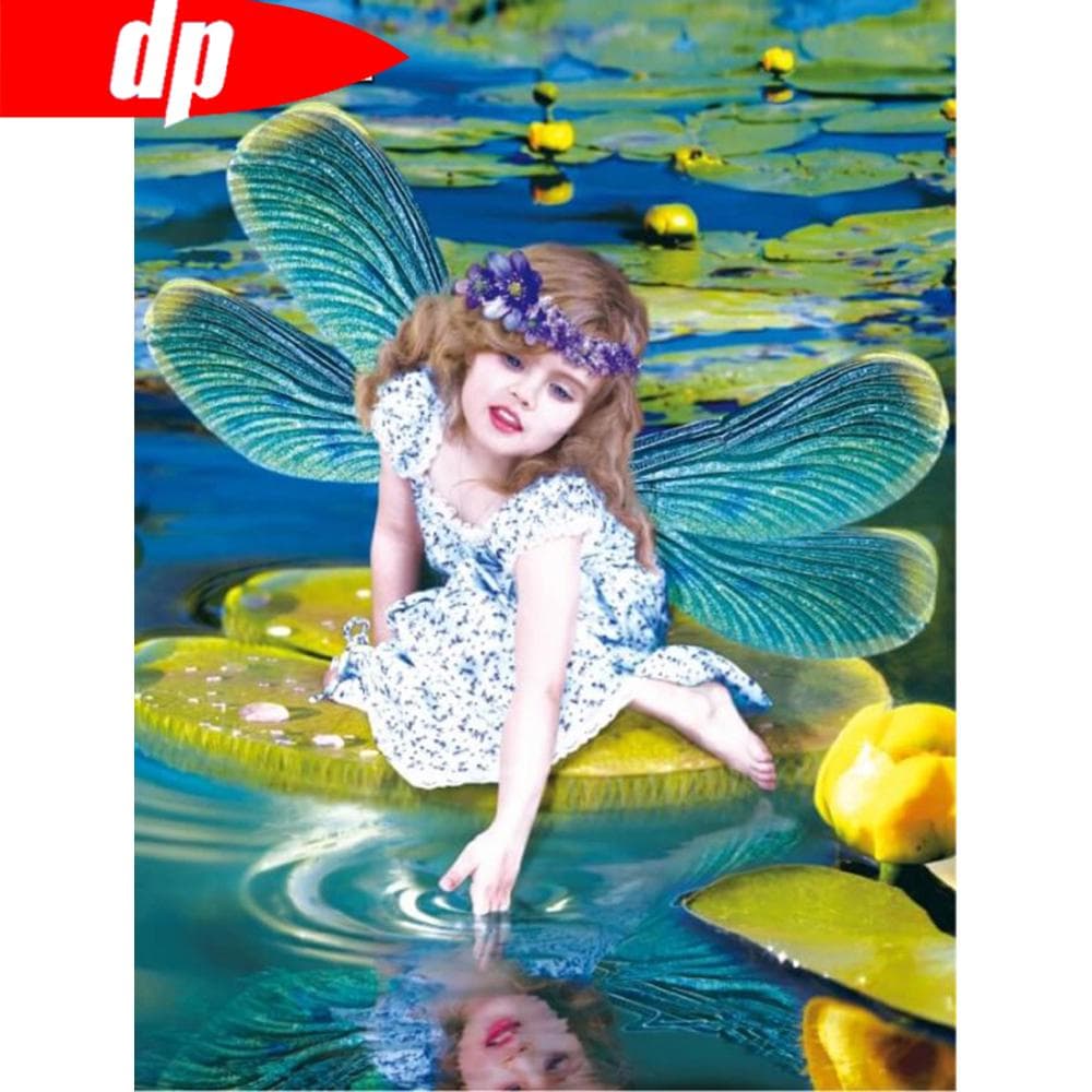 Diamond Painting Full Drill Round Girl Diamond Embroidery Cross Stitch Kit Elf Pictures Rhinestones 20X30CM