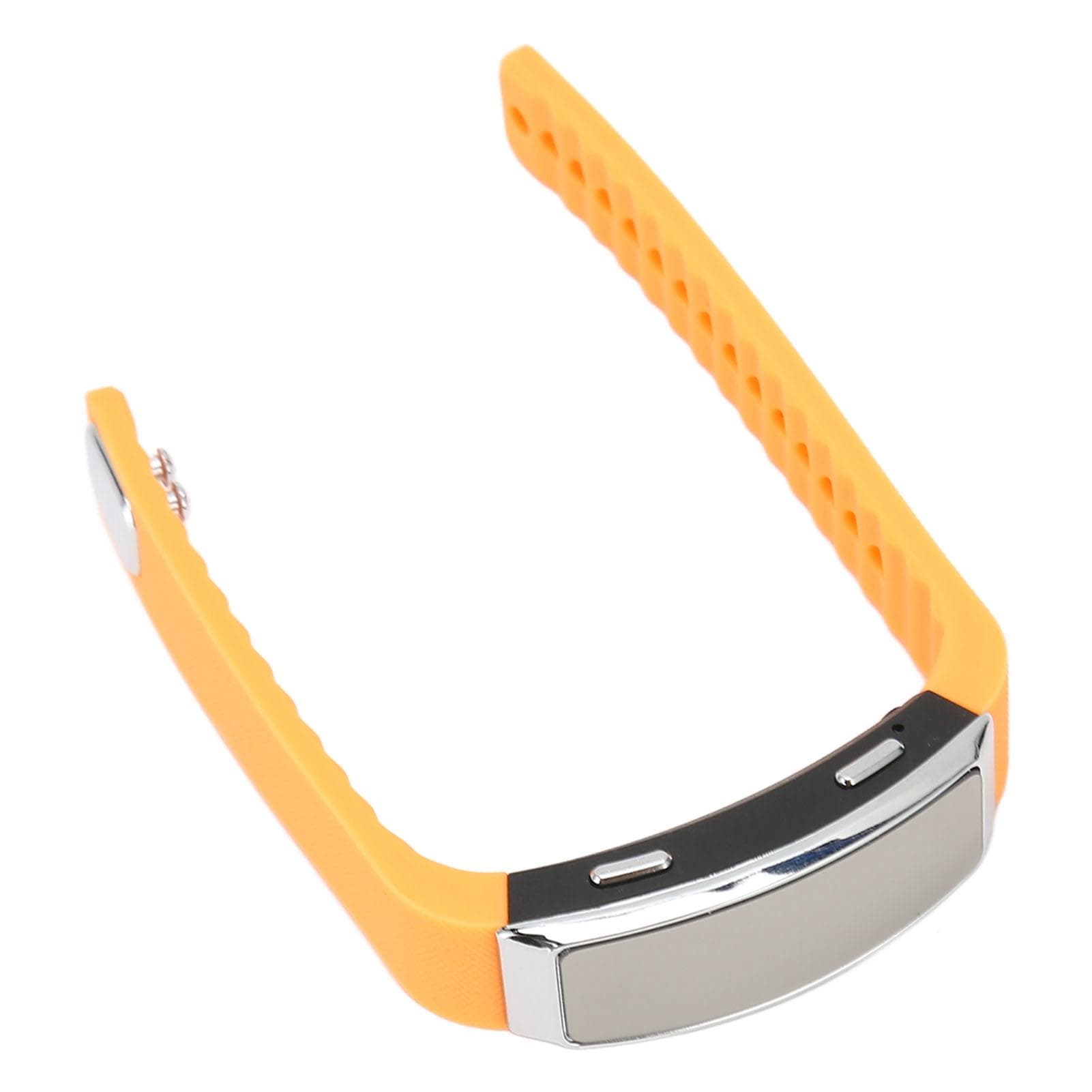 Recorder Watch HD Noise Reduction Voice Activated Rechargeable Music Player Recorder Wristband for 32GB orange