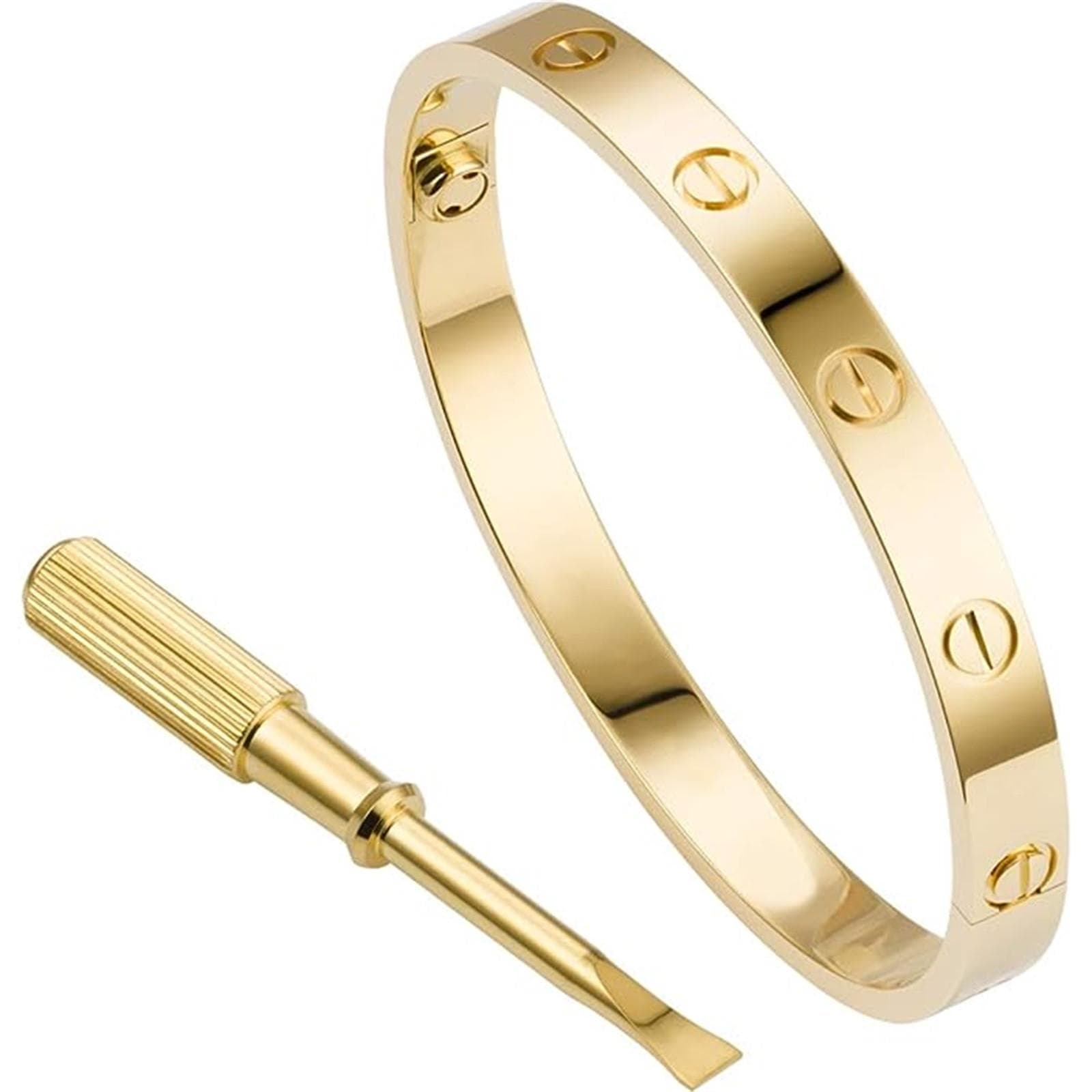 Love Series Bracelet Bangle Screw Design Hinge Stainless Steel Jewelry One Size gold