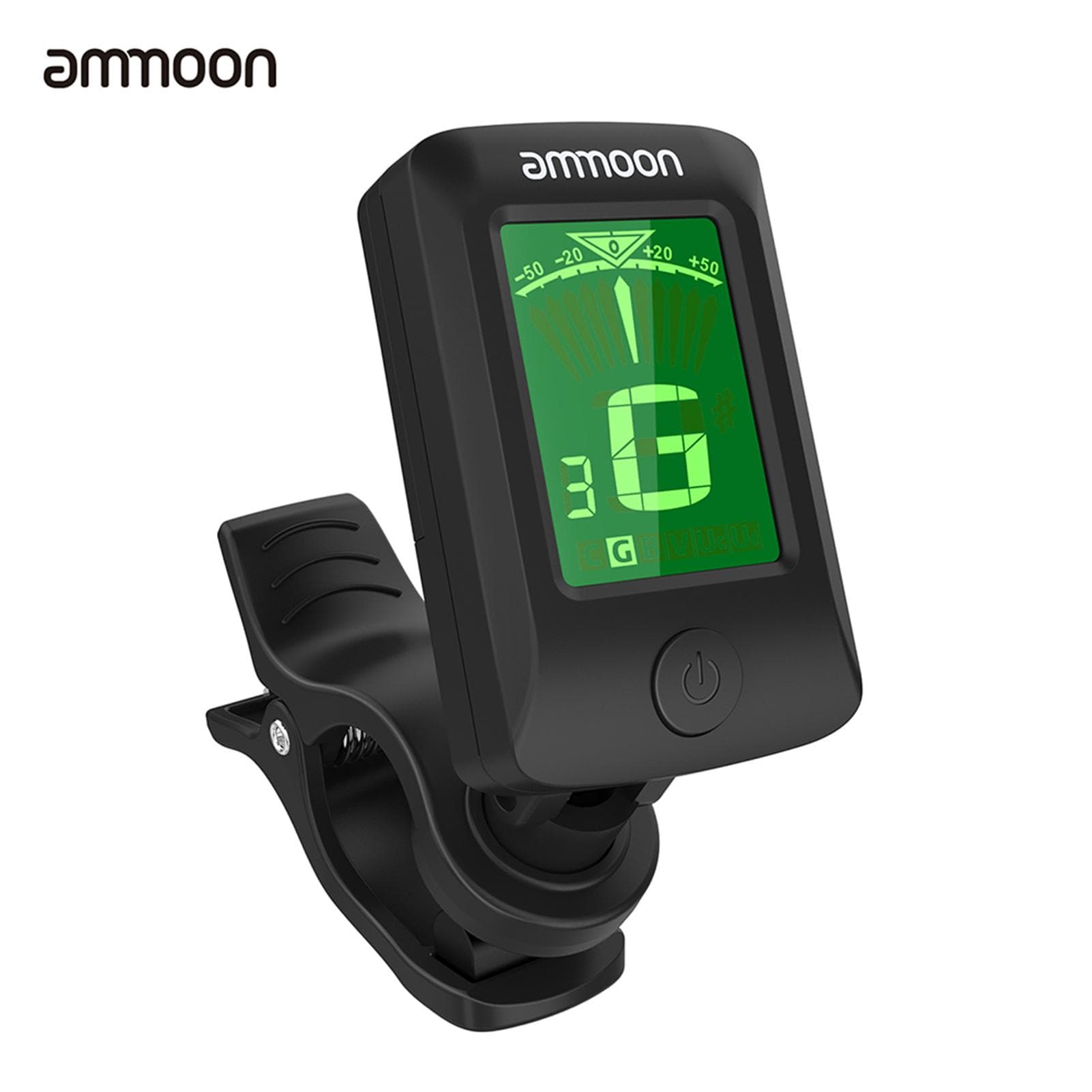 Ammoon AT-07 Digital Electronic Clip-On Tuner LCD Screen for Guitar Chromatic Bass Ukulele C/D Violin