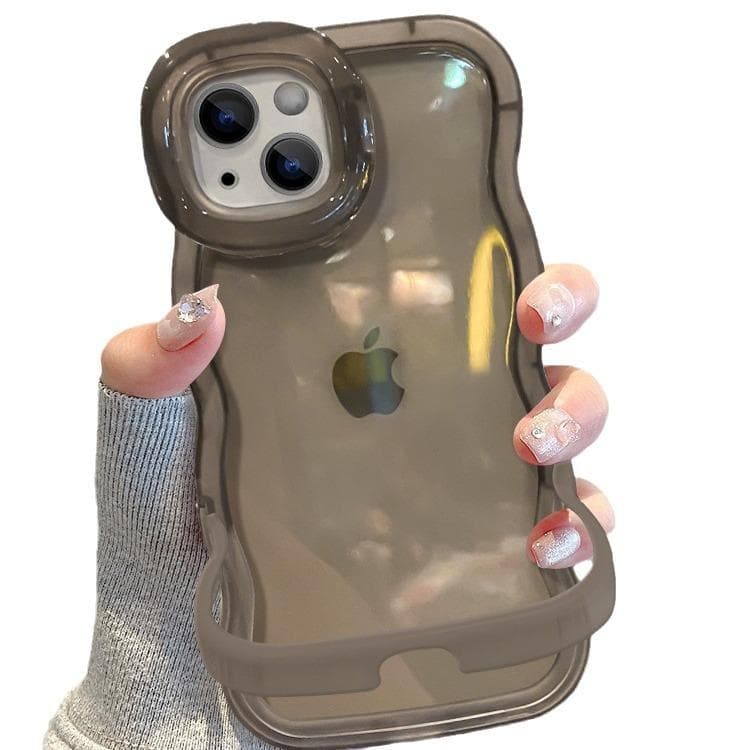 Applicable To Apple 15 Mobile Phone Case IPhone 13pm Simple Pure Shell 14 Wave Edge Invisible Double Bracket 12/11 Soft iPhone XS Max