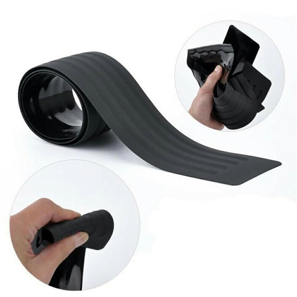 Rear Bumper Protector Guard Universal Rubber Scratch Resistant Trunk Door Sill Protector Exterior black