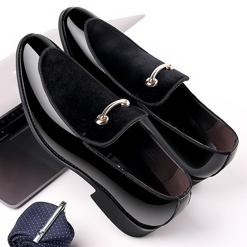 England You Are Leather Shoes Suede Patent Leather Casual Shoes Korean Trend Loafers Wedding Men's Shoes Hair Stylist Shoes 48 black