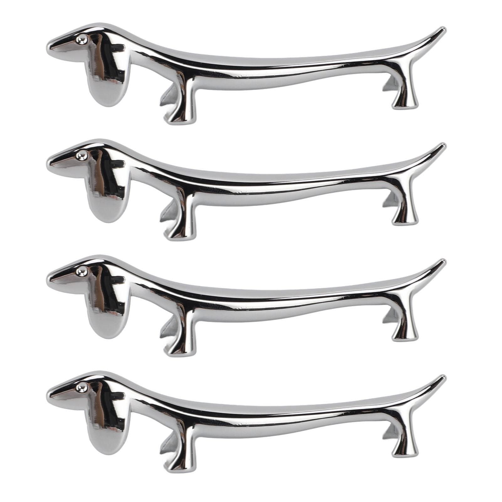 4PCS Cutlery Rest Silver Chopstick Stand Electroplated Polished Zinc Alloy Animal Shape Versatile Puppy